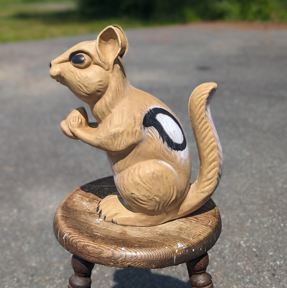 Vintage 13" Squirrel Plastic Blow Mold Retro Lawn Decor Kitsh